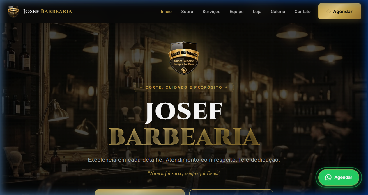 Site profissional desenvolvido para a Josef Barbearia